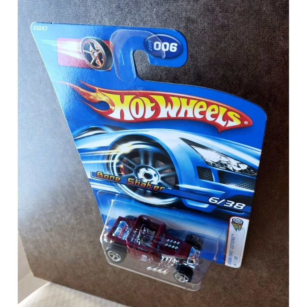 Hot Wheels BONE SHAKER Dark Red 6/38 2006 FIRST EDITIONS #6/223 Chrome 5 SP 1:64